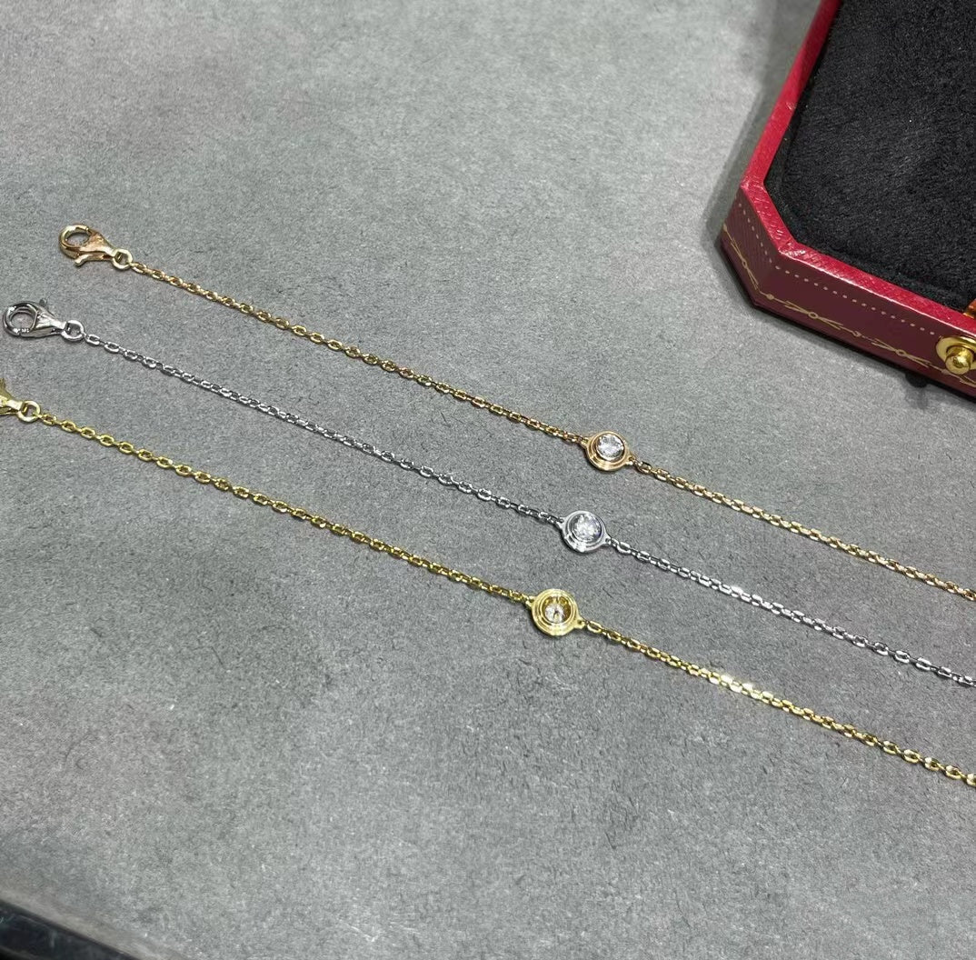 [Lioran]DIAMOND STERLING SILVER AQUAMARINE BUBBLE BRACELET