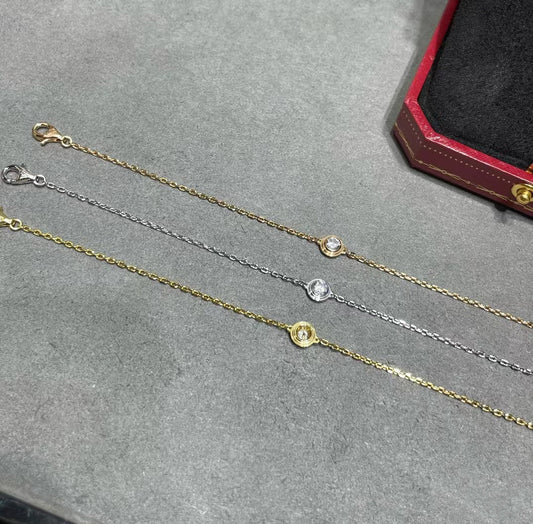 [Lioran]DIAMOND STERLING SILVER AQUAMARINE BUBBLE BRACELET