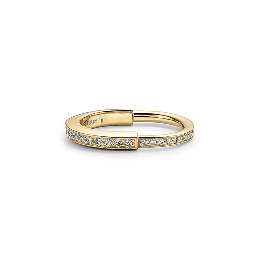 [Lioran]LOCK RING GOLD DIAMOND PAVED