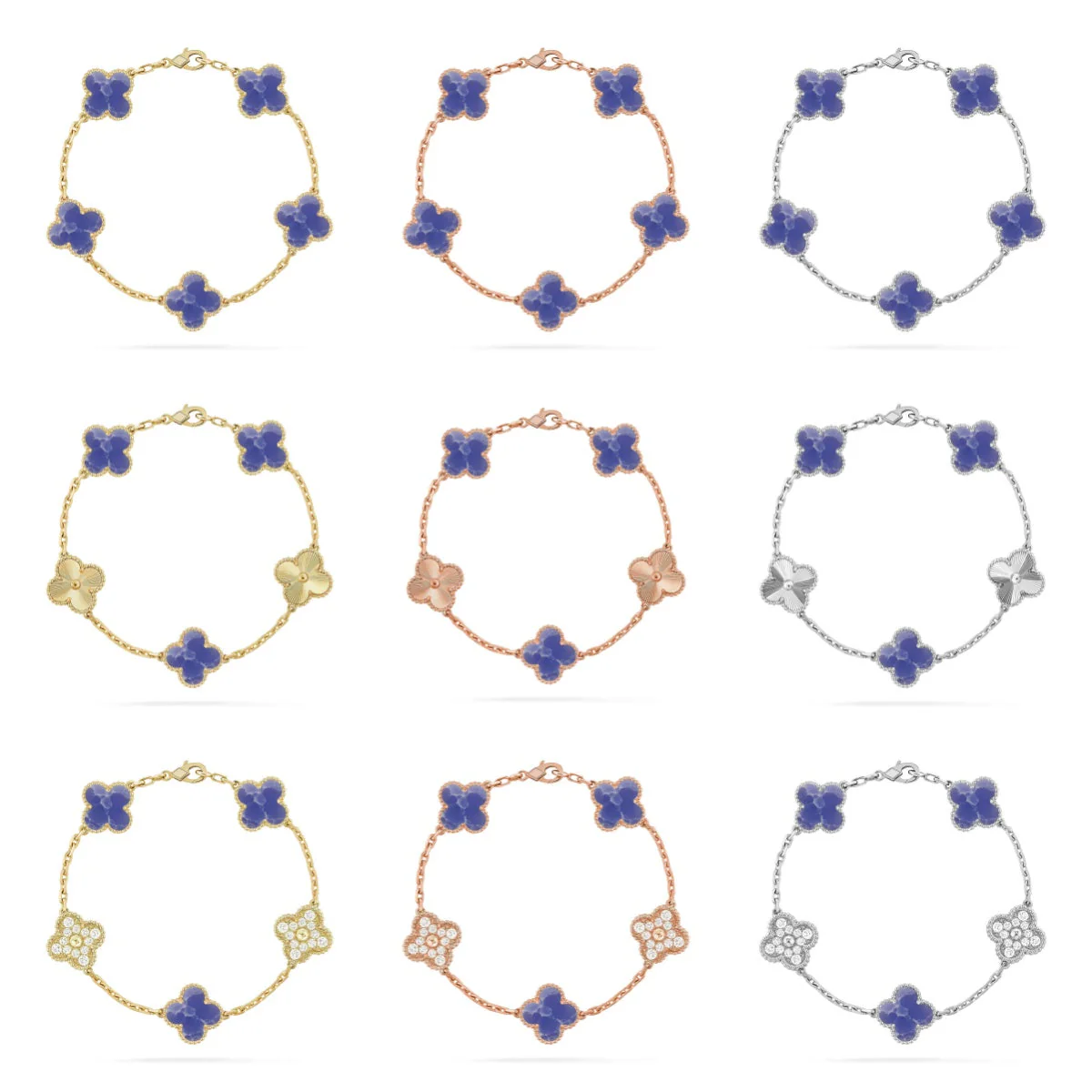 [⭐Lioran]CLOVER 5 MOTIF BLUE VEINS BRACELET COLLECTION