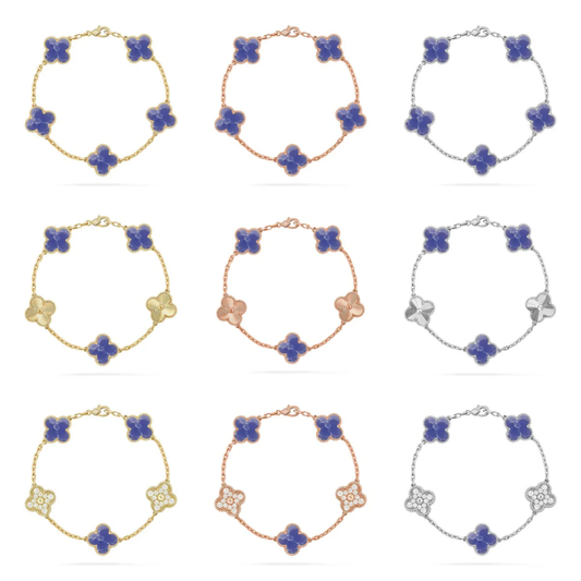 [⭐Lioran]CLOVER 5 MOTIF BLUE VEINS BRACELET COLLECTION