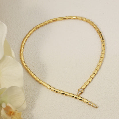 [⭐Lioran]NEW！SERPENT DIAMOND AT BOTH ENDS NECKLACE
