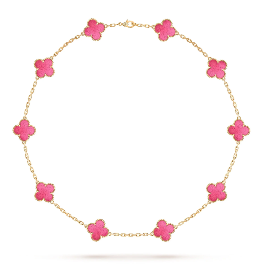 [⭐Lioran]CLOVER 10 MOTIFS  NEW BUBBLE PINK ENAMEL