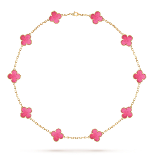 [⭐Lioran]CLOVER 10 MOTIFS  NEW BUBBLE PINK ENAMEL