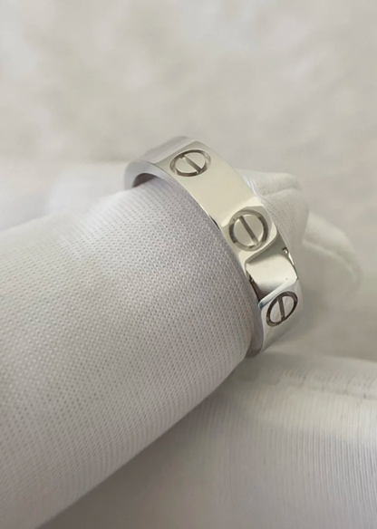 [⭐Lioran]LOVE RING 4MM 1 DIAMOND SILVER