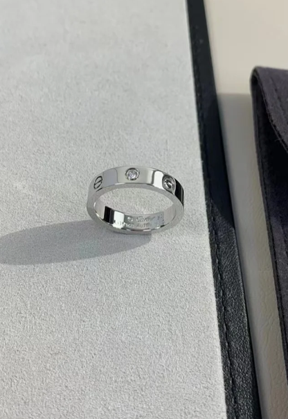 [⭐Lioran]LOVE RING 4MM 1 DIAMOND SILVER