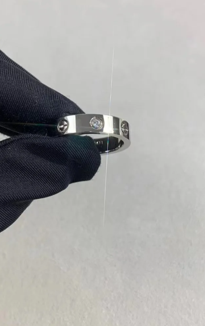 [⭐Lioran]LOVE RING 4MM 1 DIAMOND SILVER