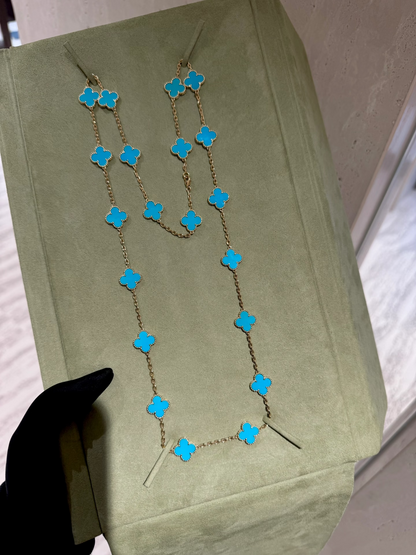 [⭐Lioran]CLOVER 20 MOTIFS TURQUOISE GOLD