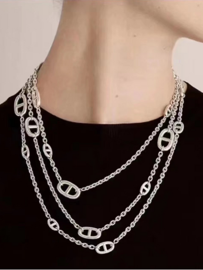 [⭐Lioran]Classic Silver Sweater Chain