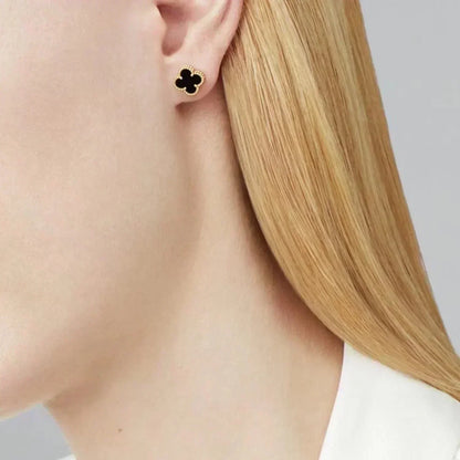 [⭐Lioran]CLOVER MINI 9.5MM BLACK MOP EARRINGS