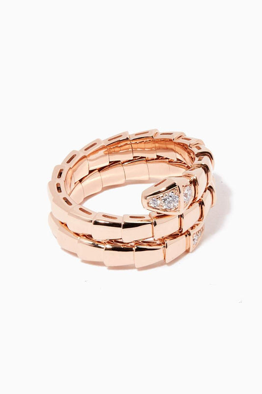 [⭐Lioran]SERPENTS DOUBLE ROW DIAMOND RING