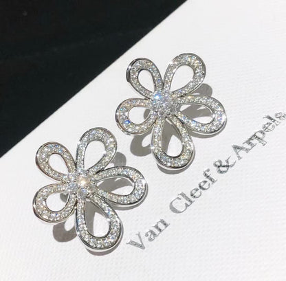 [⭐Lioran]FLOWERLACE EARRINGS FULL DIAMONDS