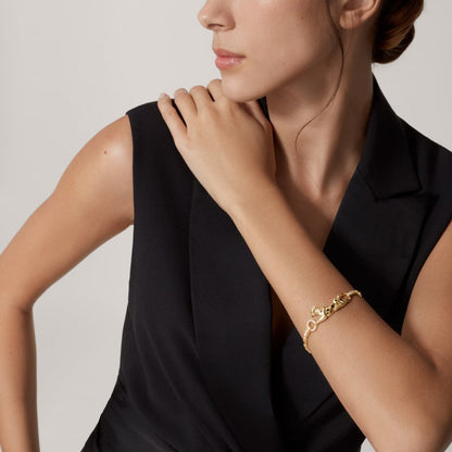 [⭐Lioran]PANTHERE HALF DIAMOND ON CHAIN BRACELET