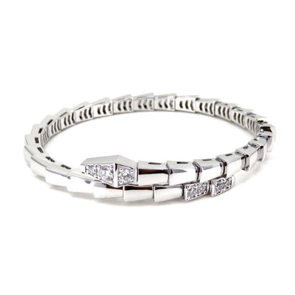 [⭐Lioran]SERPENTI BRACELET DIAMONDS SILVER