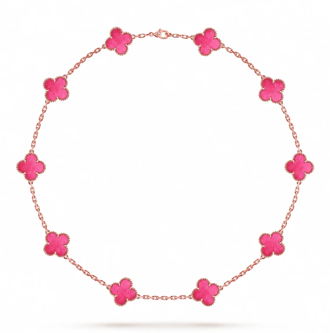 [⭐Lioran]CLOVER 10 MOTIFS  NEW BUBBLE PINK ENAMEL