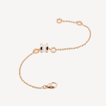 [⭐Lioran]ZERO 1 SOFT PINK GOLD AND WHITE CERAMIC BRACELET