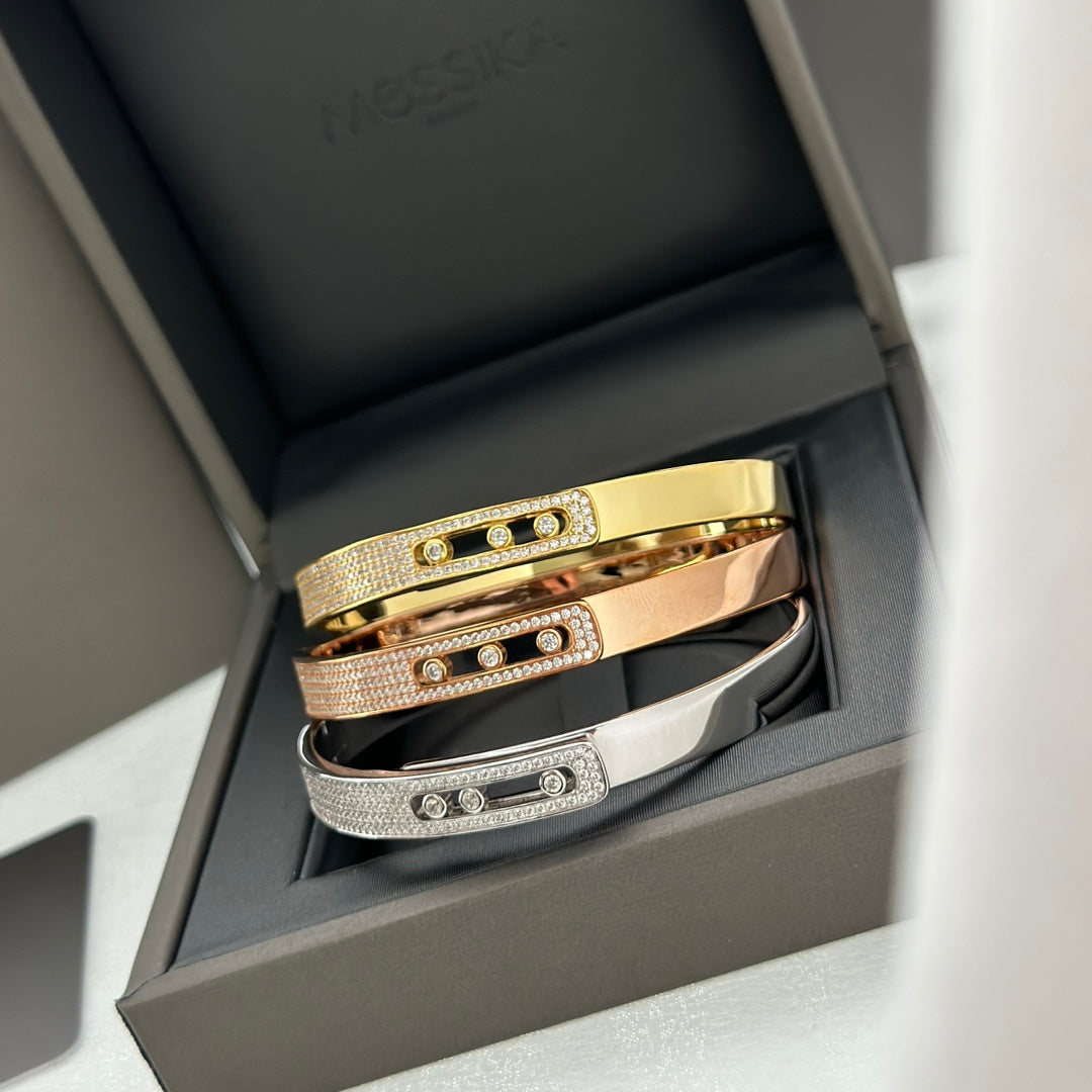 [⭐Lioran]Move Noa Rose Gold Pavé Diamond Bangle Bracelet