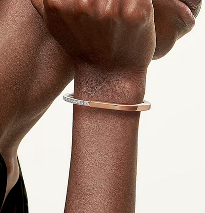 [Lioran]LOCK BRACELET ROSE AND WHITE GOLD DIAMOND