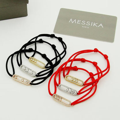 [⭐Lioran]Messika Care(s) pink cord pavé bracelet