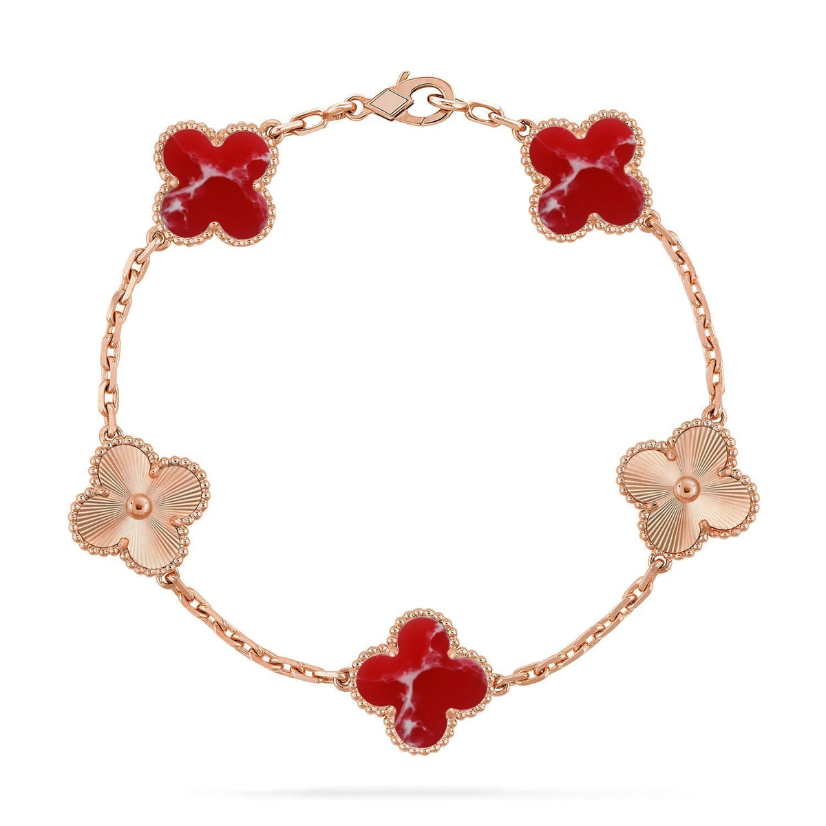 [⭐Lioran]CLOVER 5 MOTIF RED PATTERN BRACELET COLLECTION