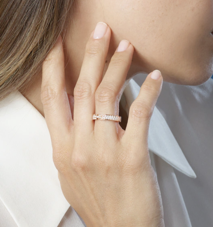 [⭐Lioran]ALLIANCE LIENS VIDENCE PAVED DIAMOND 4MM RING