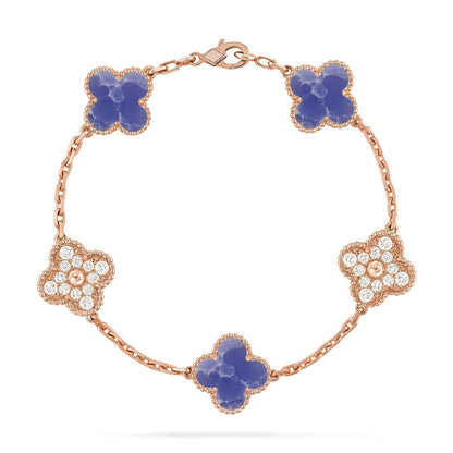 [⭐Lioran]CLOVER 5 MOTIF BLUE VEINS BRACELET COLLECTION