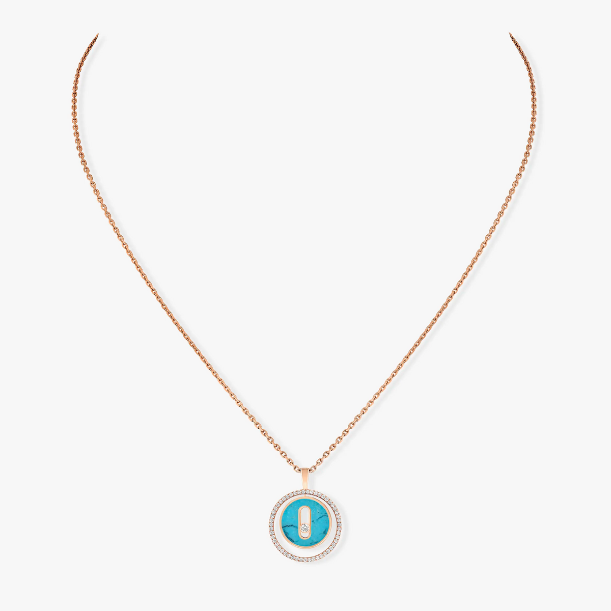 [⭐Lioran]Demo MOVE 1 DIAMOND TURQUOISE PINK GOLD DIAMOND NECKLACE