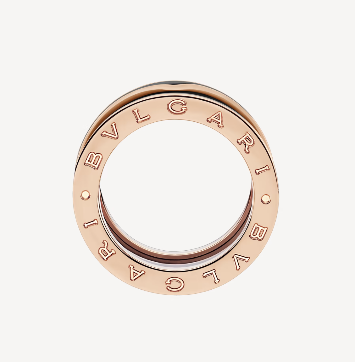 [⭐Lioran]ZERO 1 TWO-BAND WITH MATTE BLACK CERAMIC PINK GOLD RING
