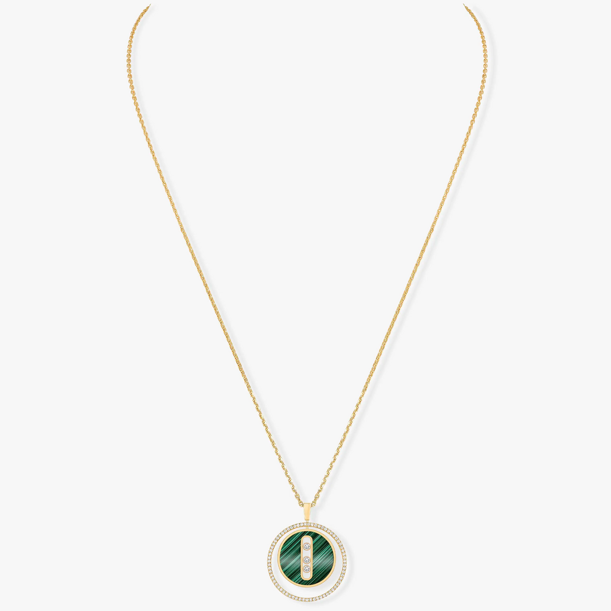 [⭐Lioran]Demo MOVE 3 DIAMOND MALACHITE GOLD DIAMOND NECKLACE