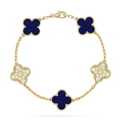 [⭐Lioran]CLOVER 5 MOTIF LAPIS LAZULI BRACELET COLLECTION