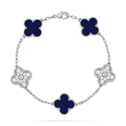 [⭐Lioran]CLOVER 5 MOTIF LAPIS LAZULI BRACELET COLLECTION