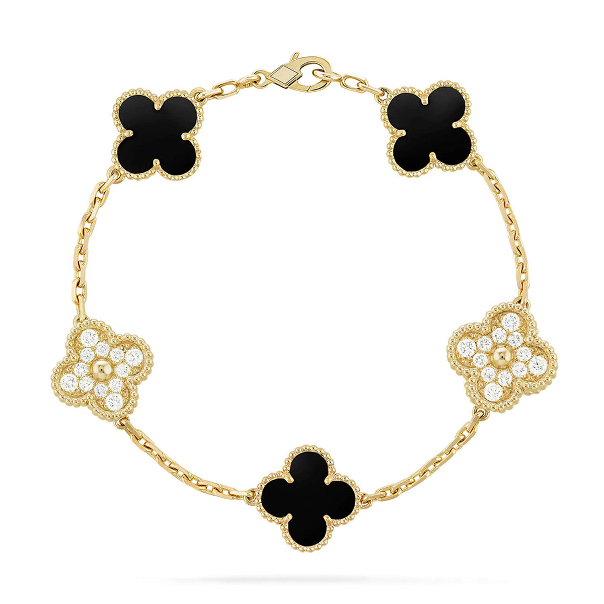 [⭐Lioran] CLOVER 5 MOTIF ONYXS BRACELET COLLECTION
