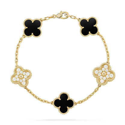 [⭐Lioran] CLOVER 5 MOTIF ONYXS BRACELET COLLECTION