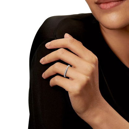 [Lioran]LOCK RING SILVER DIAMOND PAVED