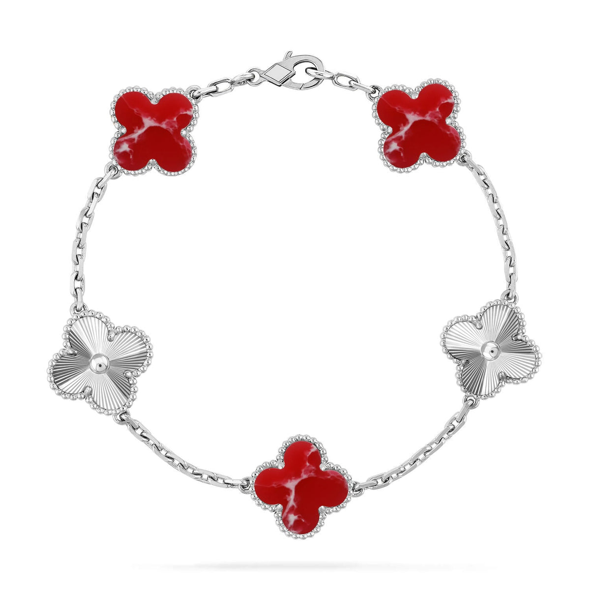 [⭐Lioran]CLOVER 5 MOTIF RED PATTERN BRACELET COLLECTION