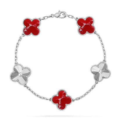 [⭐Lioran]CLOVER 5 MOTIF RED PATTERN BRACELET COLLECTION