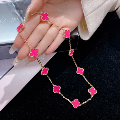 [⭐Lioran]CLOVER 10 MOTIFS  NEW BUBBLE PINK ENAMEL