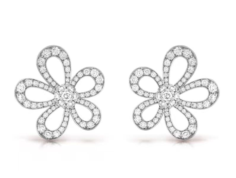 [⭐Lioran]FLOWERLACE EARRINGS FULL DIAMONDS