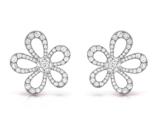 [⭐Lioran]FLOWERLACE EARRINGS FULL DIAMONDS