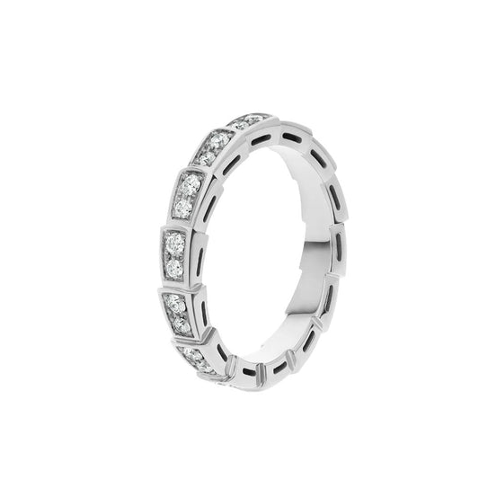 [⭐Lioran]SERPENTI RING SILVER DIAMOND PAVED 3MM