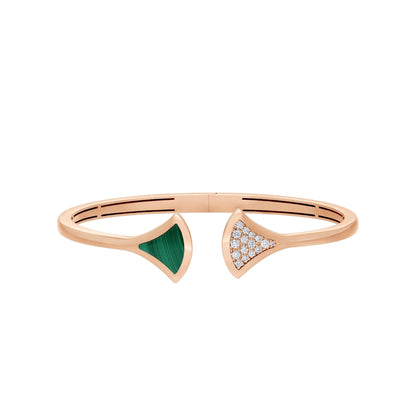 [⭐Lioran]DREAM BRACELET OPEN MALACHITE PINK GOLD