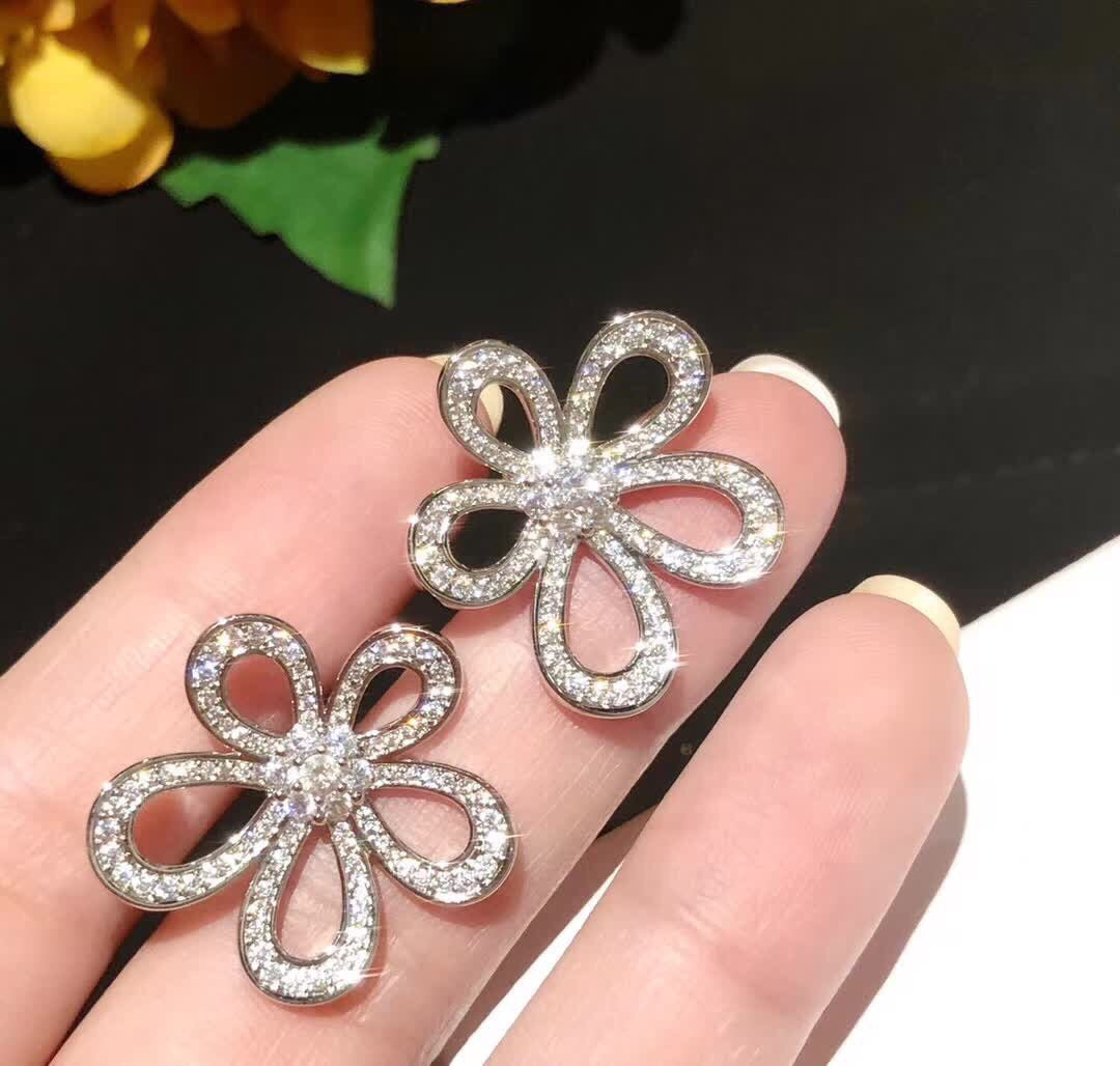 [⭐Lioran]FLOWERLACE EARRINGS FULL DIAMONDS