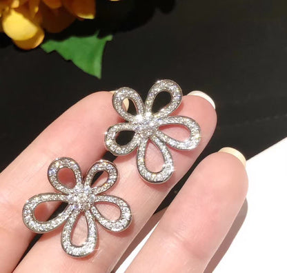 [⭐Lioran]FLOWERLACE EARRINGS FULL DIAMONDS