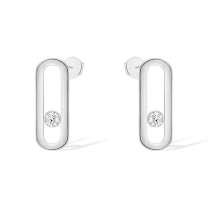 [⭐Lioran]MOVE UNO SMALL 1 DIAMOND EARRINGS