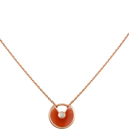 [⭐Lioran]AMULETTE GOLD CARNELIAN ONYX NECKLACE