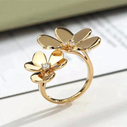 [⭐Lioran]CLOVER COMOS GOLD DIAMOND RING