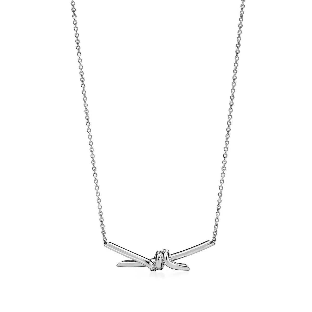 [Lioran]KNOT PENDANT SILVER DIAMOND NECKLACE