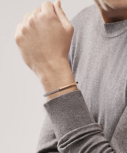[Lioran]LOCK BRACELET ROSE AND WHITE GOLD DIAMOND