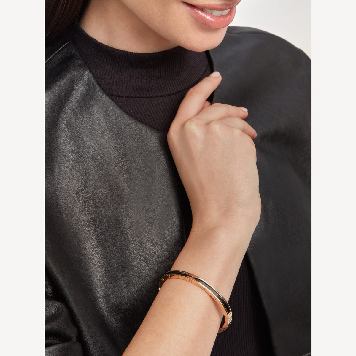 [⭐Lioran]ZERO 1 PINK GOLD WITH BLACK CERAMIC BRACELET