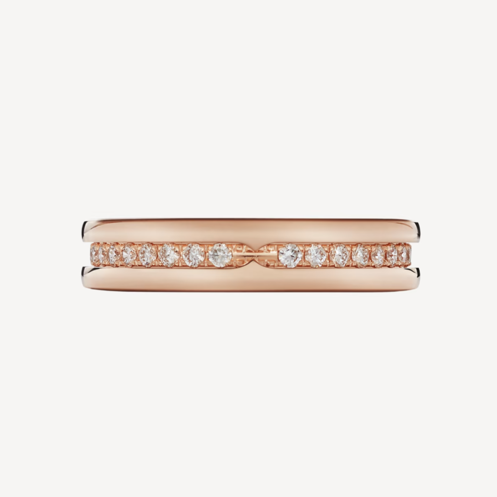 [⭐Lioran]ZERO 1 ONE-BAND PAVED DIAMONDS ON THE SPIRAL RING
